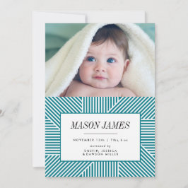 Anúncio de nascimento, Anúncio de bebê, Azul, Meni