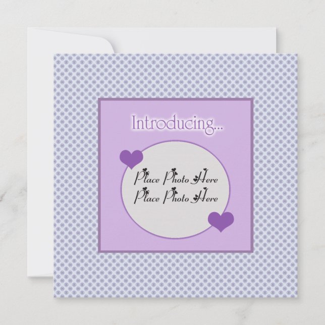 Anúncio de Nascimento Azul Roxo Personalizável (Frente)