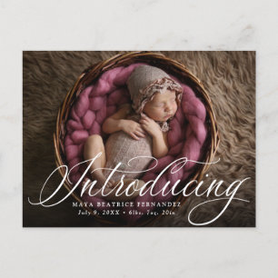 Anúncio de nascimento clássico com uma foto em scr