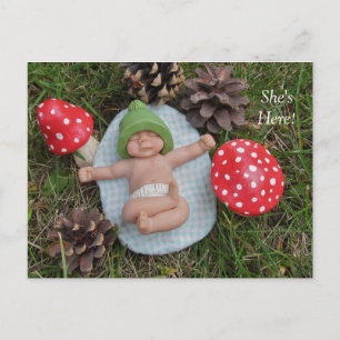 Anúncio de nascimento: Clay Baby, Mushroom, Grass