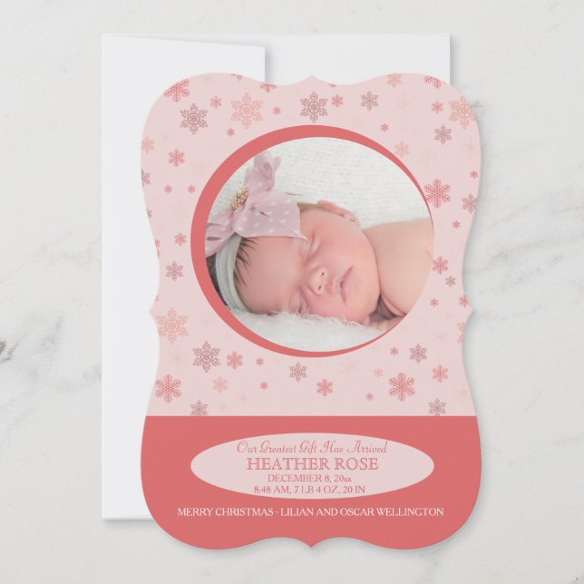 Anúncio de Nascimento com Floco de Neve (Frente)