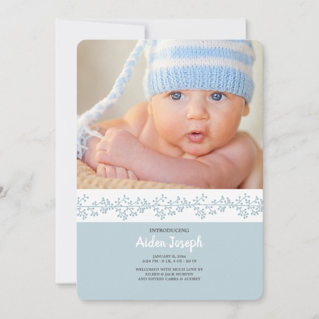 Anúncio de Nascimento com Foto da Banda Berry (Frente)