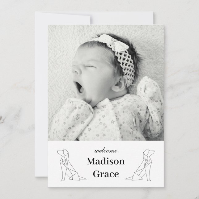 Anúncio de Nascimento com Foto de Bebê Unisex com  (Frente)