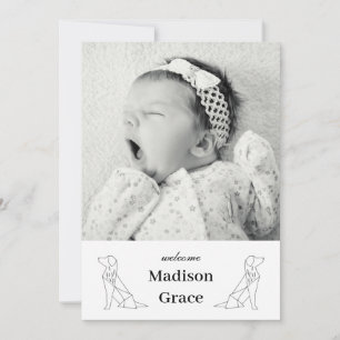 Anúncio de Nascimento com Foto de Bebê Unisex com 