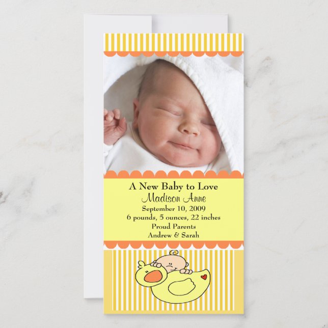 Anúncio de Nascimento com FOTO em Pato (Frente)