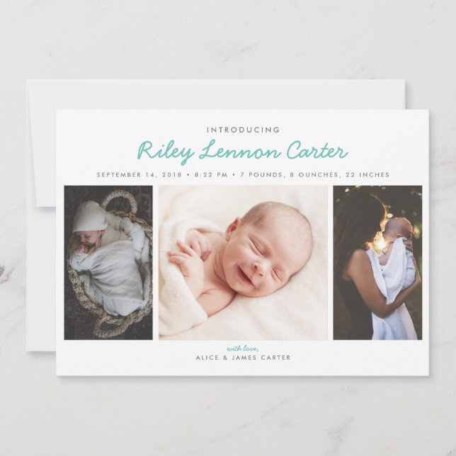 Anúncio de Nascimento com Foto Introdução Amigável (Frente)