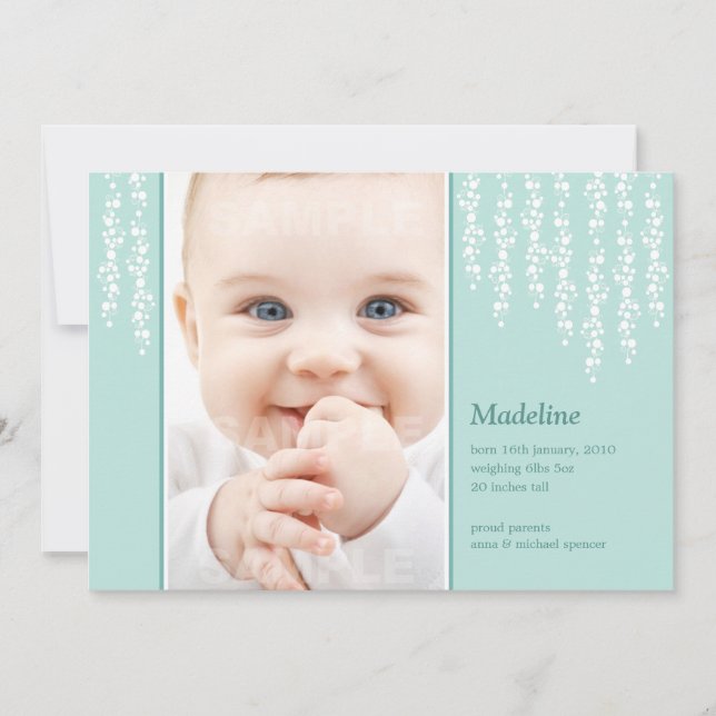 Anúncio de Nascimento com Videiras Caprichosas em  (Frente)