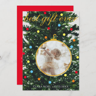 Anúncio de nascimento da árvore de feriado e do or