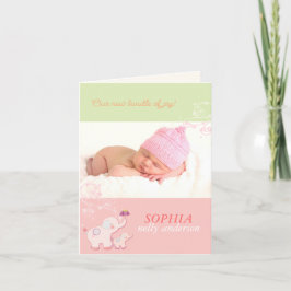 Anúncio de Nascimento da Baby Girl de Elefantes Ro