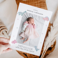 Anúncio de Nascimento da Bebê da Menina do Dinossa