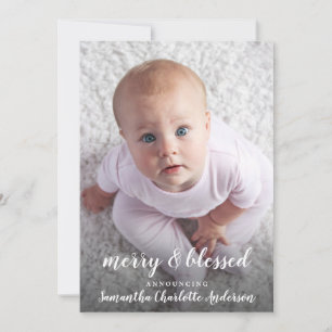 Anúncio de Nascimento da Colagem de Fotos Abençoad