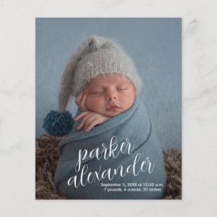 Anúncio de Nascimento da Colagem de Fotos Elegante