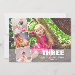 Anúncio de Nascimento da Colagem de Fotos PINK Ani