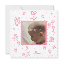 Anúncio de Nascimento da Flor Rosa