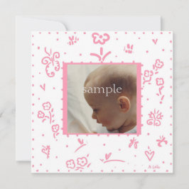 Anúncio de Nascimento da Flor Rosa