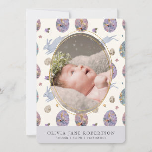 Anúncio de Nascimento da Foto Bunny & Egg Girl