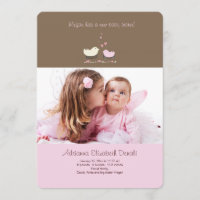 Anúncio de Nascimento da Foto da Irmã Pequena