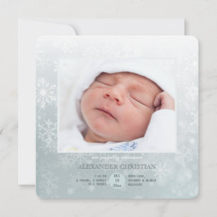 Anúncio de Nascimento da Foto de Chegada do invern