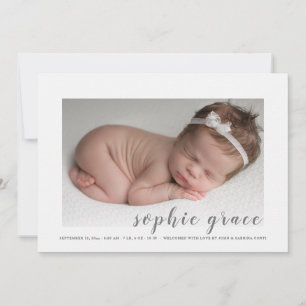 Anúncio de nascimento da foto de chegada do Precio