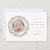 Anúncio de Nascimento da Foto de Menina Fora de Bl