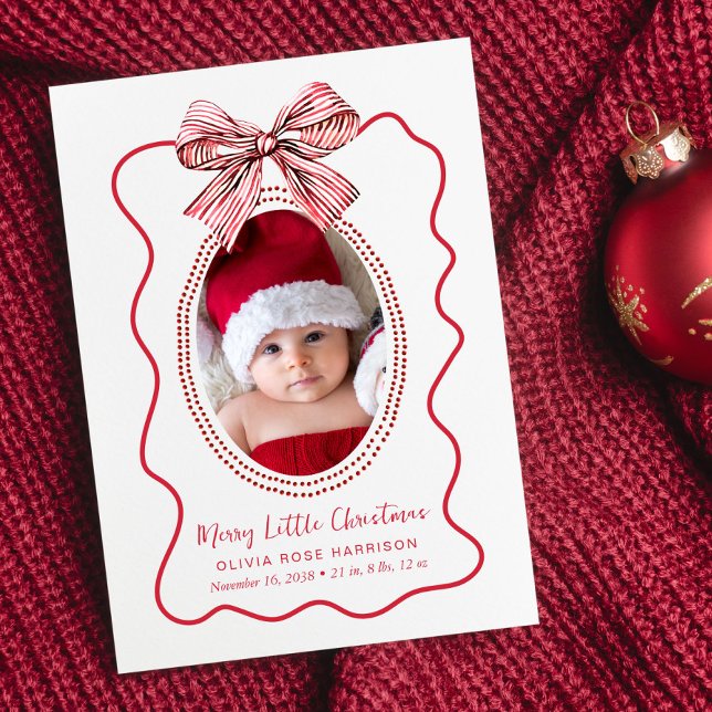 Anúncio de Nascimento da Foto de Natal feliz (A beautiful and unique way to introduce family and friends to your Christmas  baby)
