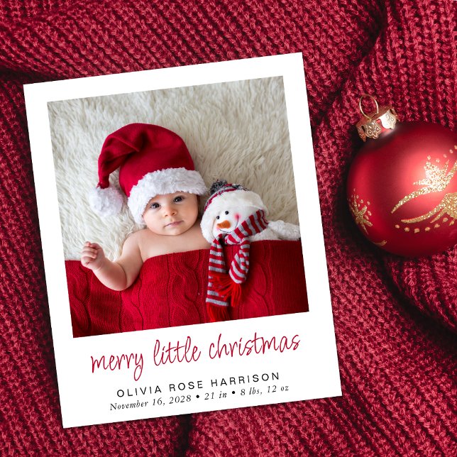 Anúncio de Nascimento da Foto de Natal feliz (A cute & unique way to introduce family and friends to your new baby this holiday season)
