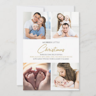 Anúncio de Nascimento da Foto de Natal Merrier Lit