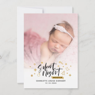 Anúncio de Nascimento da Foto de Natal Silencioso