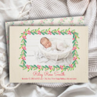 Anúncio de Nascimento da Foto de Wreath no Natal
