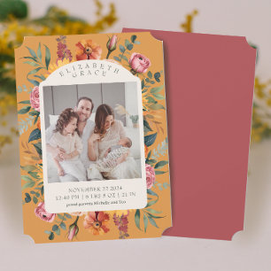 Anúncio de nascimento da Foto do Arco Floral Boho 