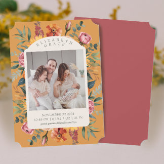 Anúncio de nascimento da Foto do Arco Floral Boho 