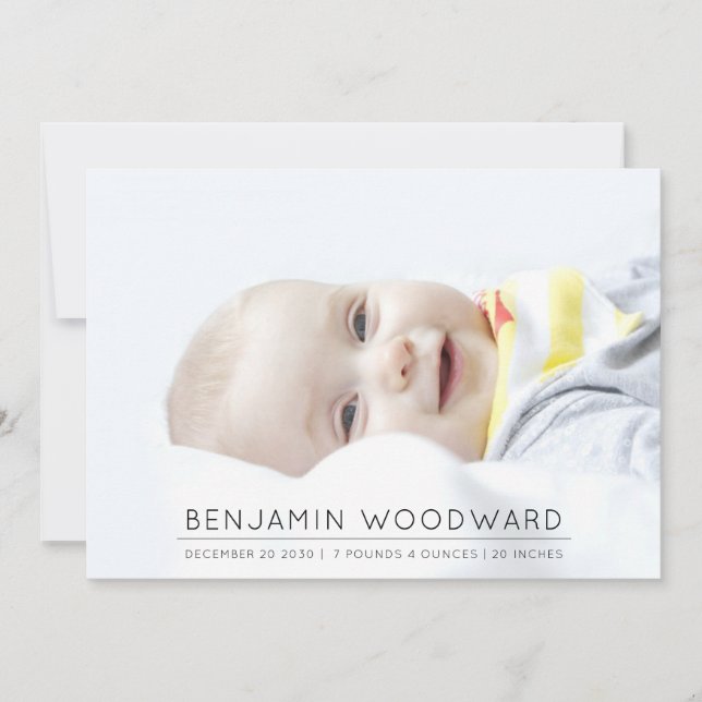 Anúncio de Nascimento da Foto do Bebê (Frente)