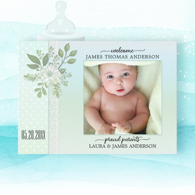 Anúncio de Nascimento da Foto do Bebê do Retro Pas (Criador carregado)