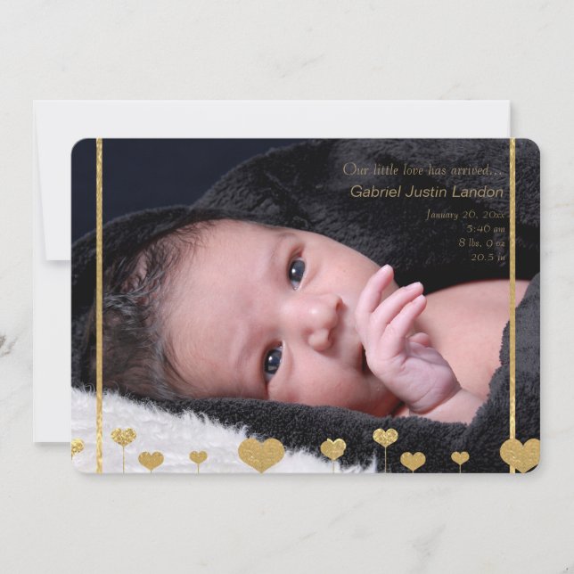 Anúncio de Nascimento da Foto do Nosso Amor (Frente)