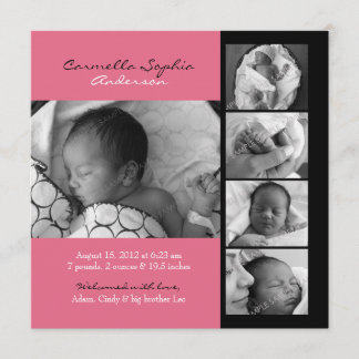 Anúncio de Nascimento da Foto Moderna