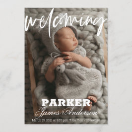 Anúncio de Nascimento da Foto Moderna