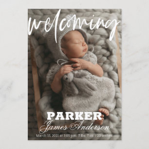 Anúncio de Nascimento da Foto Moderna