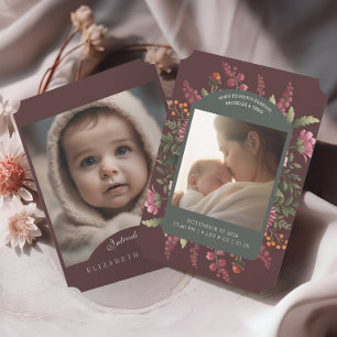 Anúncio de Nascimento da Foto Moody Fall Floral 2