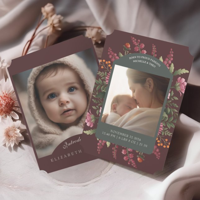 Anúncio de Nascimento da Foto Moody Fall Floral 2 (Criador carregado)