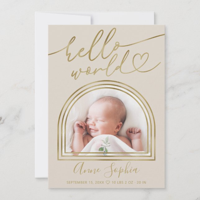 Anúncio de Nascimento da Frame Chic Arch World (Frente)