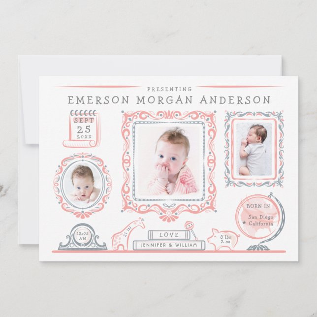 Anúncio de Nascimento da Garota de Muro de Enferme (Frente)