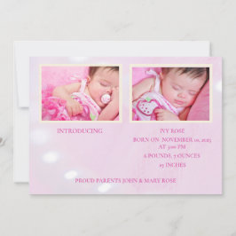 Anúncio de Nascimento da Garota do Mundo Rosa