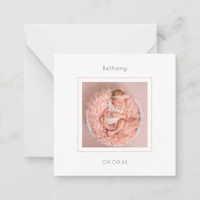 Anúncio de Nascimento da Menina de Foto Simples MI (Frente)