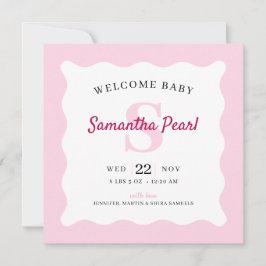 Anúncio de Nascimento da Menina Rosa Foto