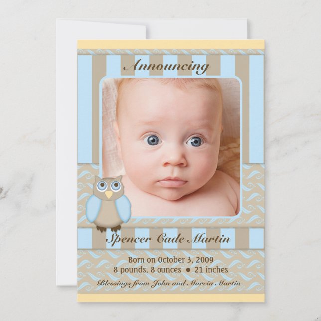 Anúncio de Nascimento da Pequena Coruja (Frente)