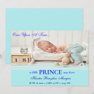 Anúncio de Nascimento da Sobreposição de Azul Bebê