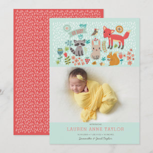 Anúncio de Nascimento de Animais da Floresta