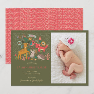 Anúncio de Nascimento de Animais da Floresta