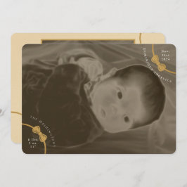 Anúncio de nascimento de arcos com detalhes de con