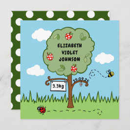 Anúncio de nascimento de árvore de celebração pers